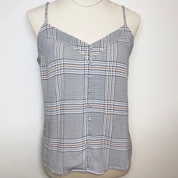 Abercrombie & Fitch Plaid Button Front Cami Tank Top Women’s M - Picture 1 of 8